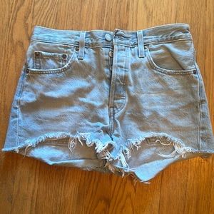 Levi’s 501 high waisted denim shorts